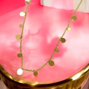 COPY - Elegant 18k Gold Plated Round Disc Necklace